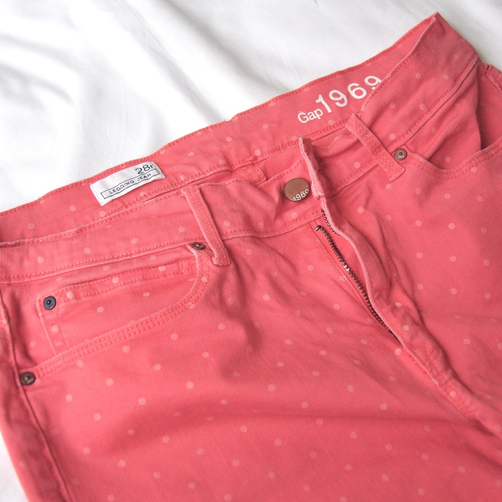 Gap Pink Polka Dot Jean Leggings Size 28